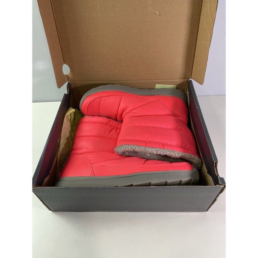 New TEK‎ GEAR Neon Melon Pink Padded Faux Fur Boots 8 - Picture 4 of 5